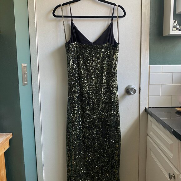 Topshop Green Sequin Dress, Size 6 - Picture 5 of 10